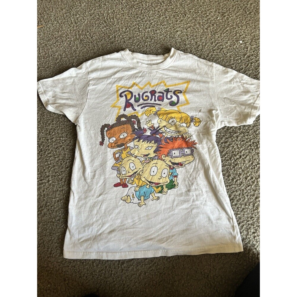 Rugrats Shirt Adult MEDIUM Nickelodeon Baby Characters White TV Graphic Tee